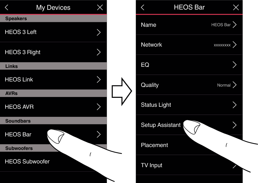 Pairing HEOS Sub using Assist